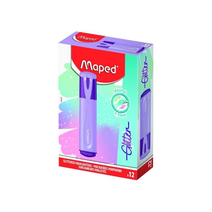 Marcador Fluor Maped Fluo Glitter Violeta