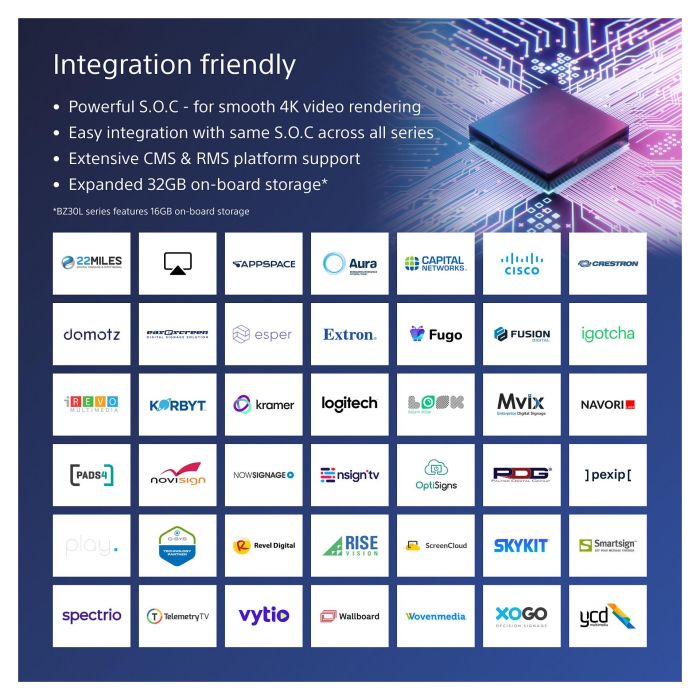 Sony FW-85BZ40L Pantalla de señalización digital 85" LCD 4K Ultra HD Wifi Android 24/7