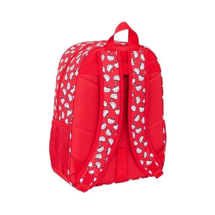 Mochila Escolar Hello Kitty Iconic Blanco Rojo 33 x 42 x 14 cm 1