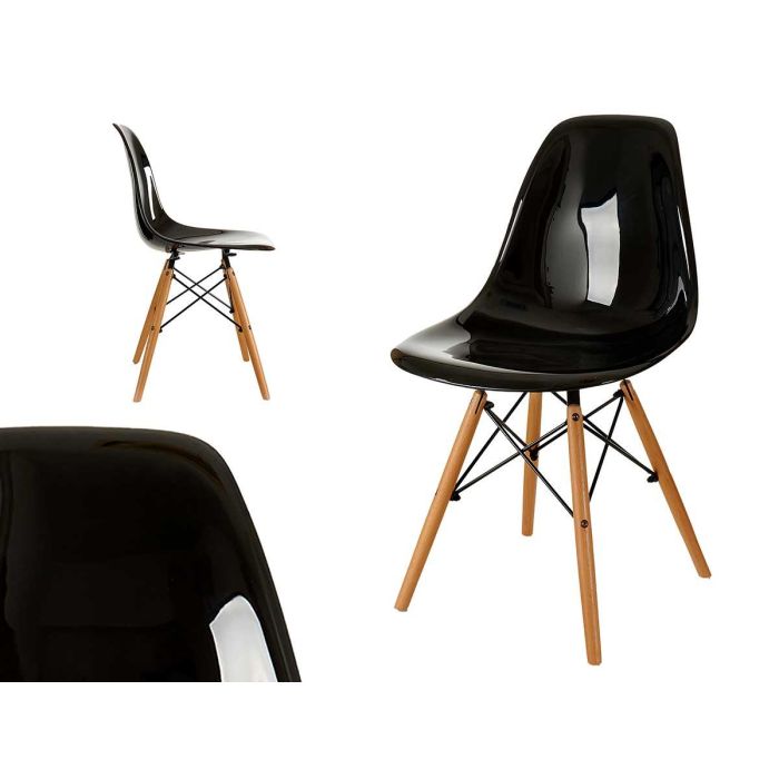 Giftdecor Silla Negra Kirk 53x82x47 cm (4 Unidades)