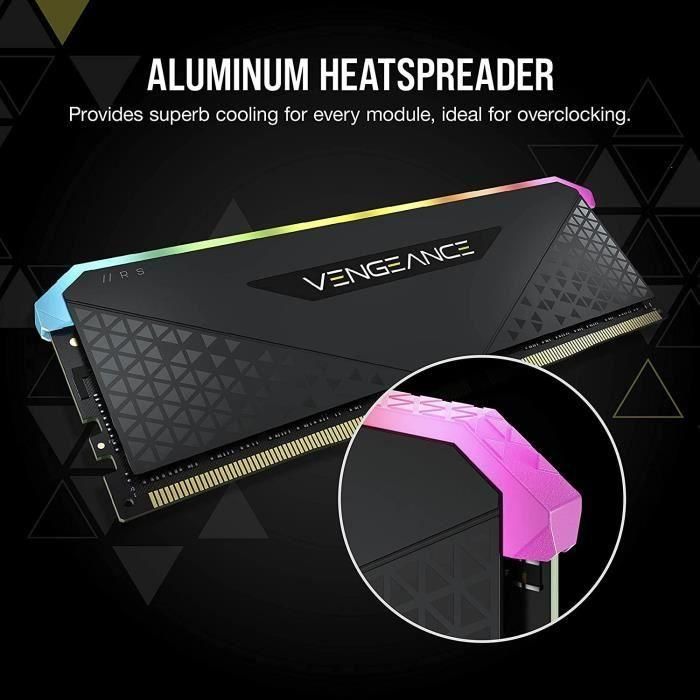 Memoria RAM - Corsair - Revenge RGB RS DDR4 - 16GB 2x8GB DIMM - 3600 MHz - 1.35V - Negro (CMG16GX4M2D3600C) 2 Memoria RAM - Corsair - Revenge RGB RS DDR4 - 16GB 2x8GB DIMM - 3600 MHz - 1.35V - Negro (CMG16GX4M2D3600C) 2