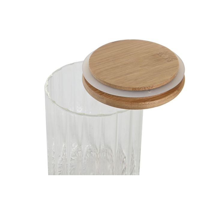 Bote Basicos DKD Home Decor Transparente Natural 9 x 21 x 9 cm Set de 3 1