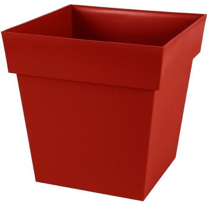 EDA Toscana Square Flower Pot - 39 x 39 x H 39 cm - 38 L - Ruby rojo EDA Toscana Square Flower Pot - 39 x 39 x H 39 cm - 38 L - Ruby rojo