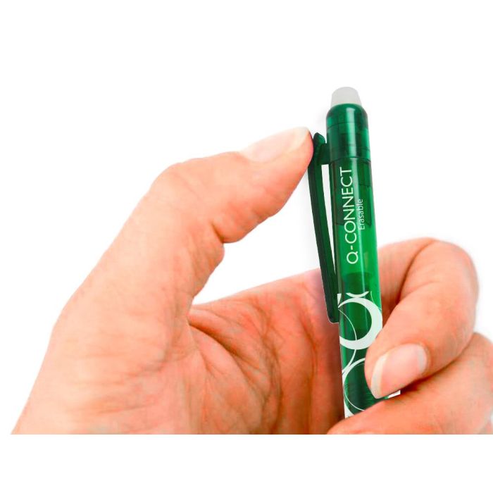 Boligrafo Q-Connect Retractil Borrable 0,7 mm Color Verde 10 unidades 3