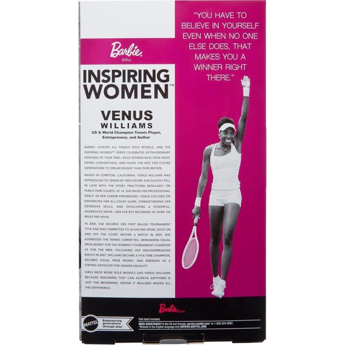 Barbie Muñeca Inspiring Women Venus Williams HRM49 Mattel 5
