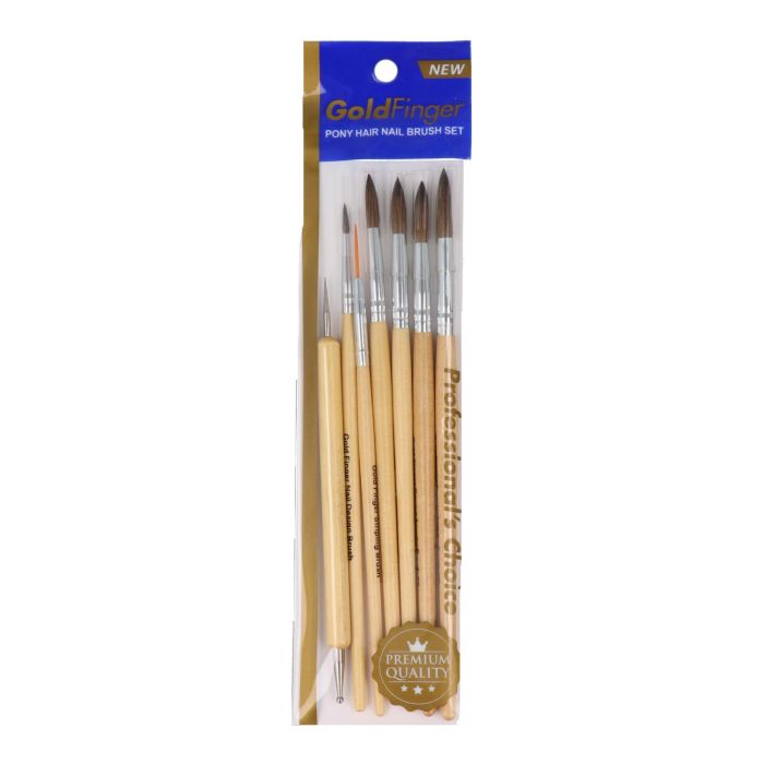 Red Kiss Gold Finger Round Acrylic Brush Set