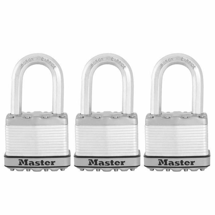 Juego de 3 candados Master Lock M5eurtrilf - Muy alta seguridad - Acero Ladado - Uso al aire libre - Anse M