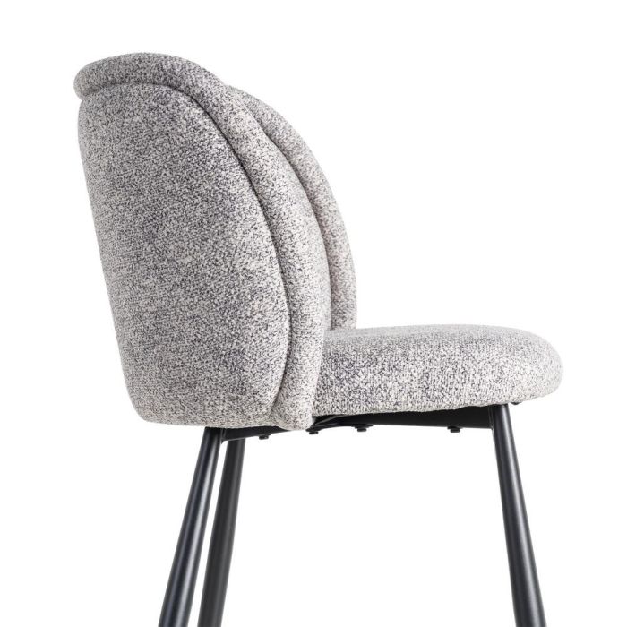 Silla Jaspeado Gris-Blanco Tejido-Metal 56 X 56 X 78 cm