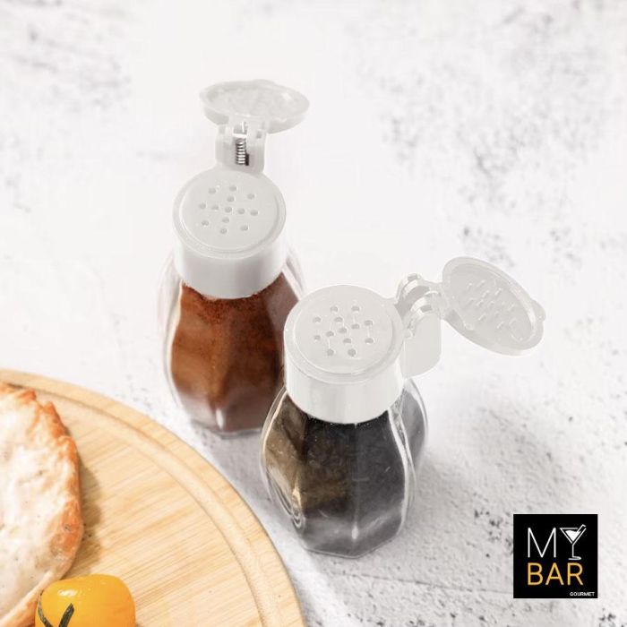 Set de 2 Saleros de Vidrio con Tapa Inatascable 45 ml - My Bar por Inde (24 Cajas) 2