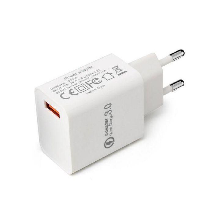 CoreParts Adaptador de Corriente USB Blanco 18W 5V/2.4A, 9V/2A, 12V/1.5A QC 3.0 1