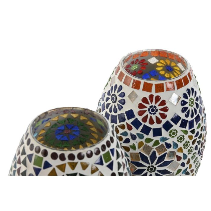 Lampara Sobremesa Shabby DKD Home Decor Multicolor 14 x 19 x 14 cm (2 Unidades) 2