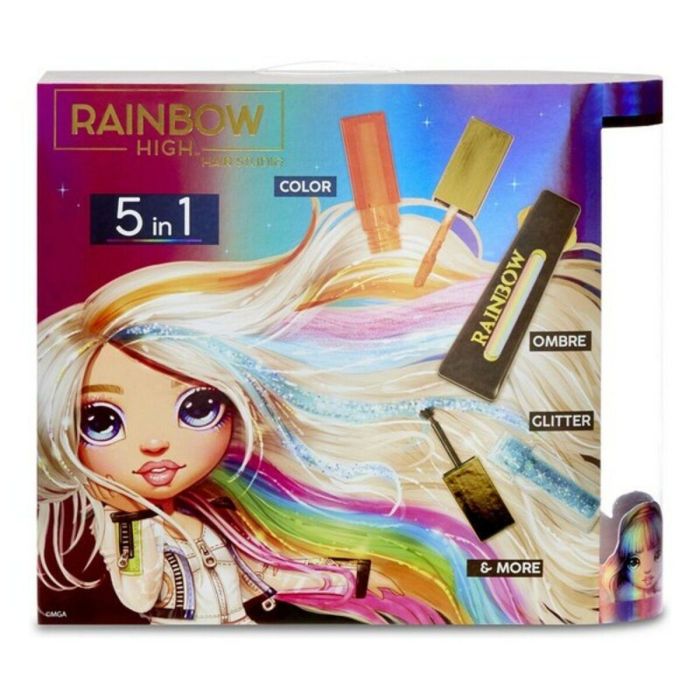 Rainbow High Estudio de Peluquería 5 en 1 Amaya Raine con Muñeca Maniquí Articulada, Colorantes y Accesorios para Peinar 4