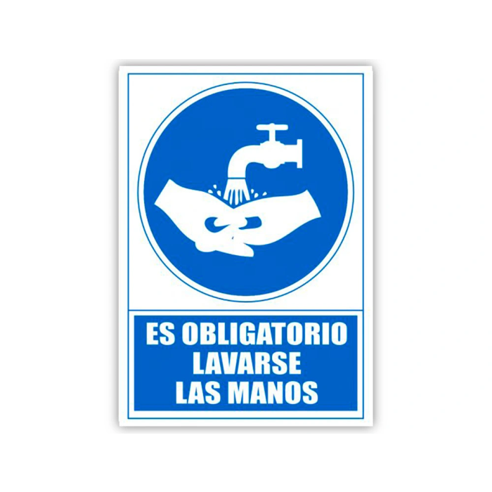 Señal Serigrafiada 1 Tinta Azul Es Obligatorio Lavarse Las Manos 1 Señal Serigrafiada 1 Tinta Azul Es Obligatorio Lavarse Las Manos 1