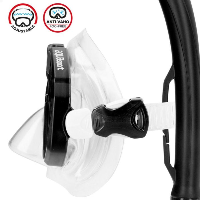 Gafas de Buceo con Tubo AquaSport Negro Adultos (2 Unidades) 4 Gafas de Buceo con Tubo AquaSport Negro Adultos (2 Unidades) 4