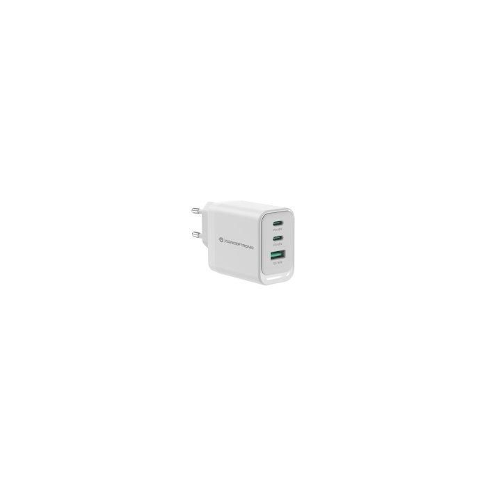 Conceptronic Cargador USB-C 65W Althea Quick Charge 3.0 PD con 2xUSB-C y 1xUSB-A