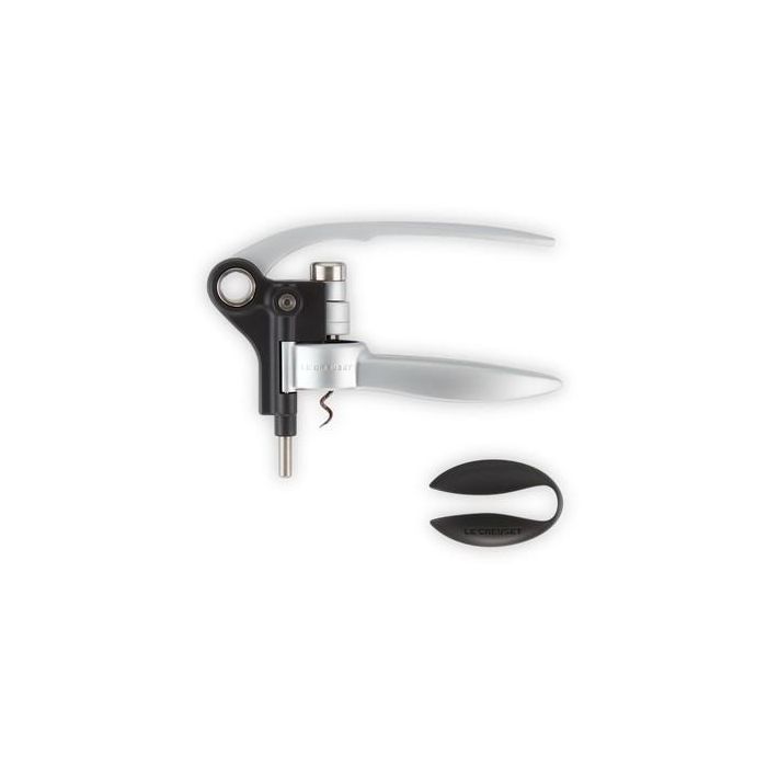 Le Creuset LM-250s Abrebotellas/Sacacorchos, Acero Inoxidable, Negro/Plata