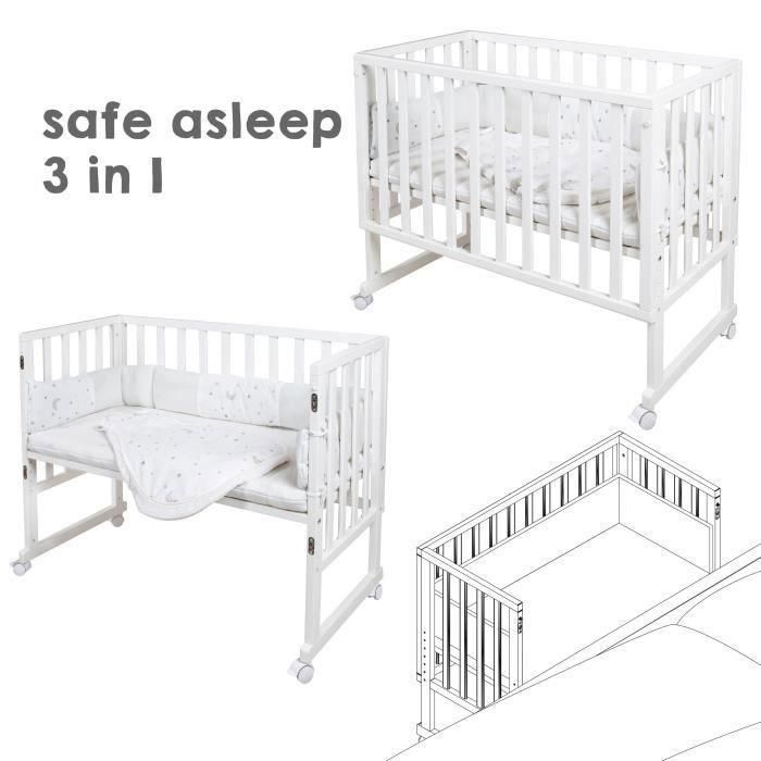Cuna de colecho 3 en 1 - ROBA - SAFE ASLEEP - Incluye equipamiento 'Sternenzauber' - Blanca 2 Cuna de colecho 3 en 1 - ROBA - SAFE ASLEEP - Incluye equipamiento 'Sternenzauber' - Blanca 2