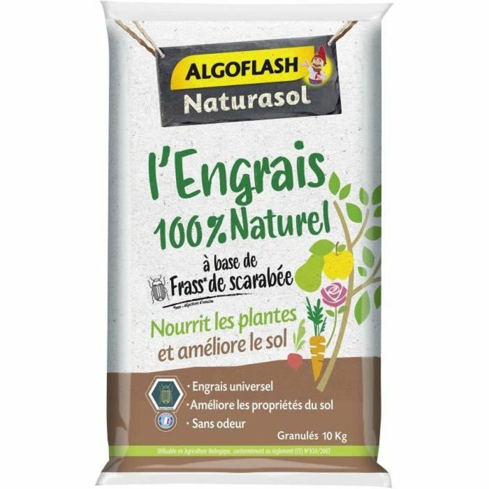 Fertilizante 100% natural completo basado en Fass Scarab - Algoflash Naturasol - 10 kg