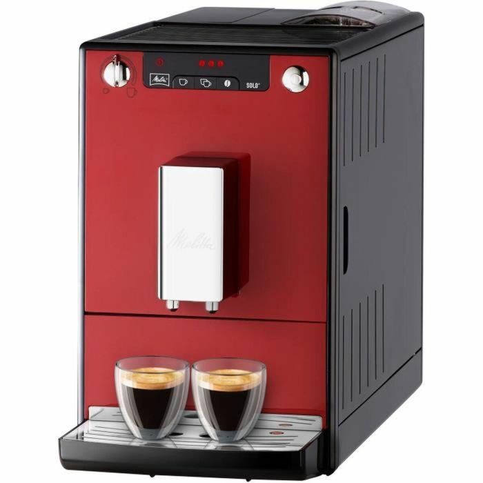Melitta E950-104 Cafetera Espresso Automática con Molinillo Caffeo Solo, Roja, 15 Bares, Intensidad Regulable