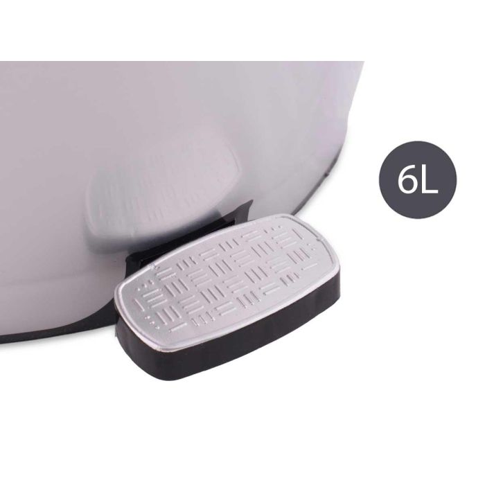 Papelera Plastico Pedal Plateada 6L Berilo 21X26CM (6 Unidades) 3 Papelera Plastico Pedal Plateada 6L Berilo 21X26CM (6 Unidades) 3