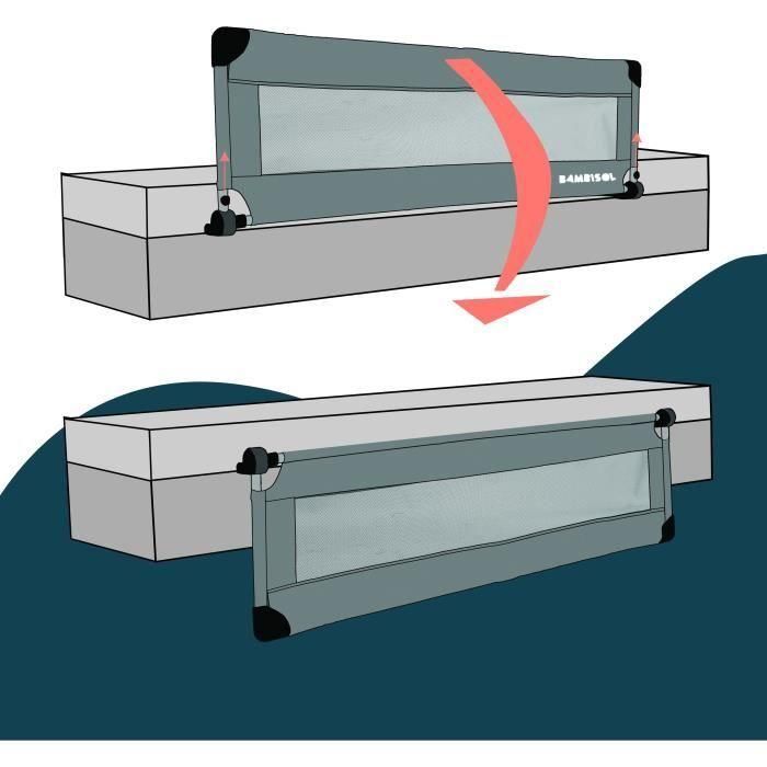 Looping BL5003G Barandilla de cama Plegable, Gris 1 Looping BL5003G Barandilla de cama Plegable, Gris 1