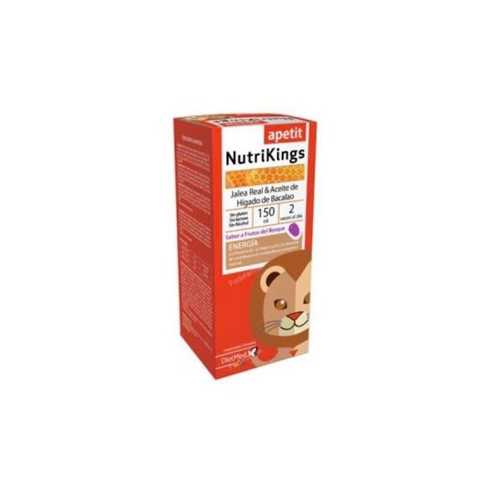 DIETMED Nutrikings Apetit Jarabe 150ml, Complemento Alimenticio Estimulante del Apetito para Niños y Bebés con Jalea Real y Aceite de Hígado de Bacalao