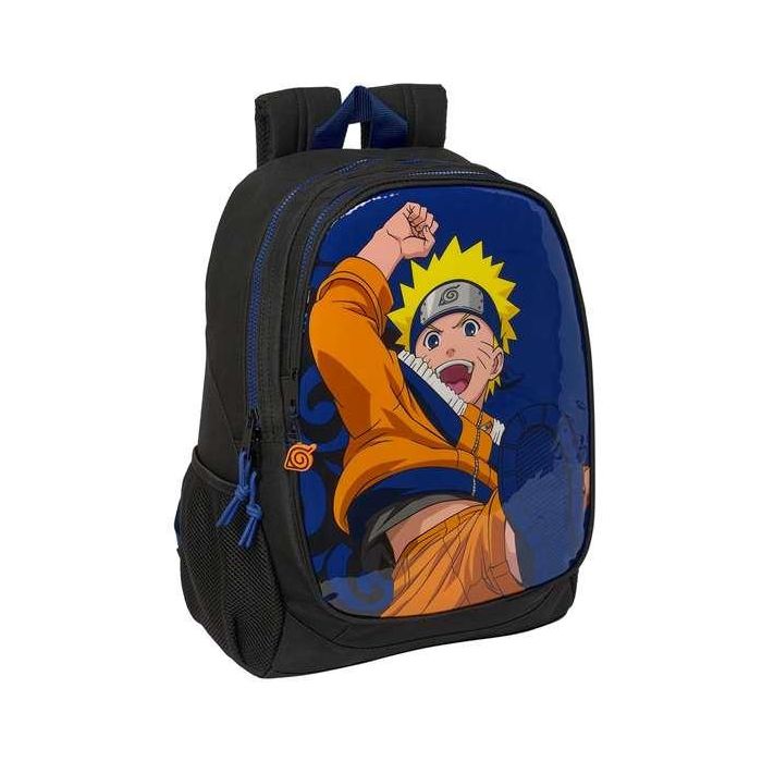 Mochila Escolar Naruto Ninja Azul Negro 32 x 44 x 16 cm