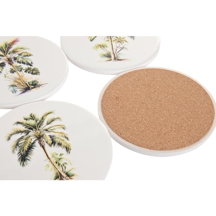 Posavasos Tropical DKD Home Decor Verde Blanco 10.8 x 0.7 x 10.8 cm (72 Unidades) 2 Posavasos Tropical DKD Home Decor Verde Blanco 10.8 x 0.7 x 10.8 cm (72 Unidades) 2