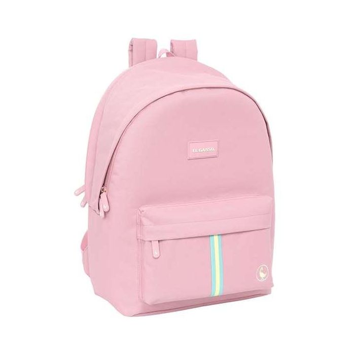 El Ganso Basics Mochila Doble para Portátil 15,6" + USB, Rosa, 31x44x18 cm