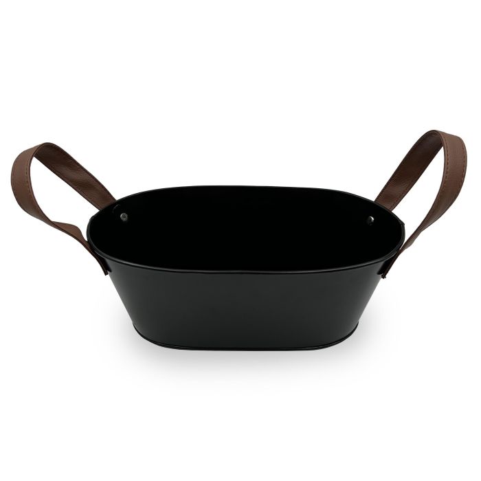 Cubo de Metal Rectangular con Asa de Piel Negra 26 cm - My Bar por Inde (12 Unidades) 1 Cubo de Metal Rectangular con Asa de Piel Negra 26 cm - My Bar por Inde (12 Unidades) 1