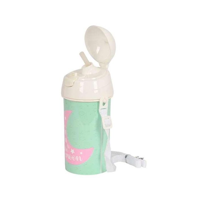 Safta Botella "Moon" 500 ml con Pajita y Apertura Automática Color Negro 1