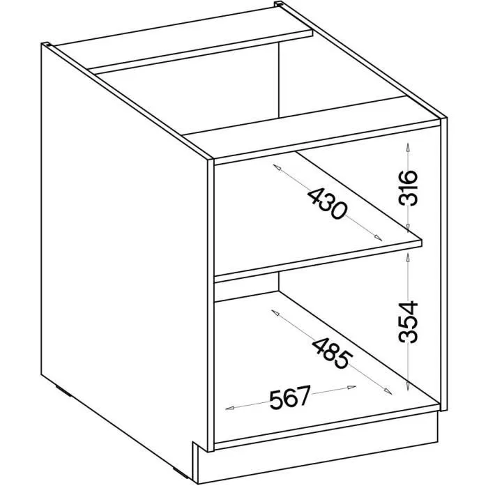 Cuisinier Mueble Bajo MODENA60D1F 60 cm 1 Puerta Batiente Roble Artesanal y Negro Mate 3
