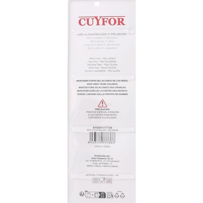 Set de 2 Cuchillos + Pelador Cuyfor (12 Cajas) 6 Set de 2 Cuchillos + Pelador Cuyfor (12 Cajas) 6