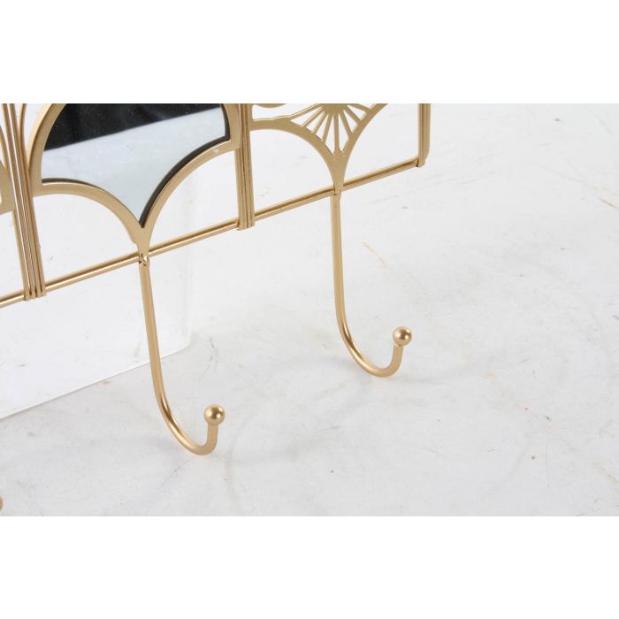 DKD Home Decor Perchero Pared Oriental Dorado 4 Unidades 5 x 20 x 47 cm Metal 2