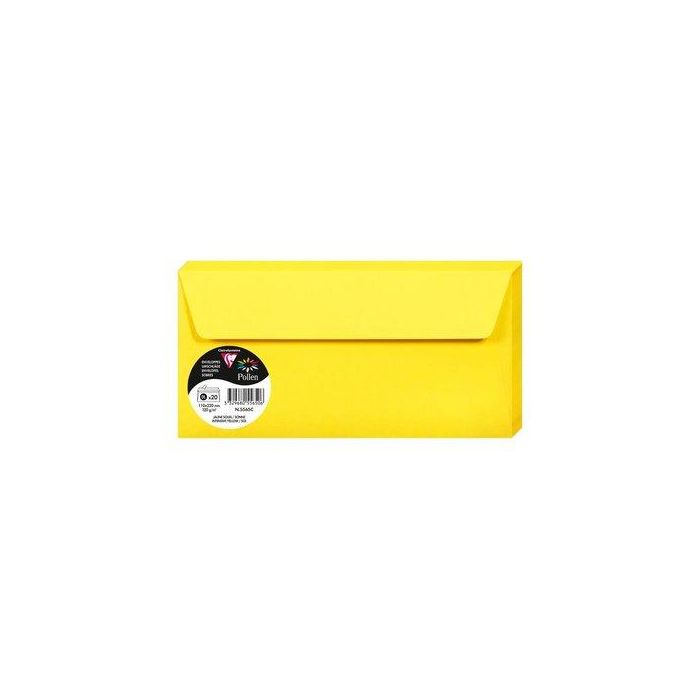 Sobre Clairefontaine Pollen 110X220 120G Amarillo Sol Paquete De 20