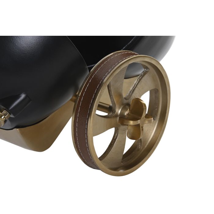 DKD Home Decor Reloj Sobremesa Colonial Negro Dorado Aluminio Resina 20.5 x 21.5 x 20.5 cm 3