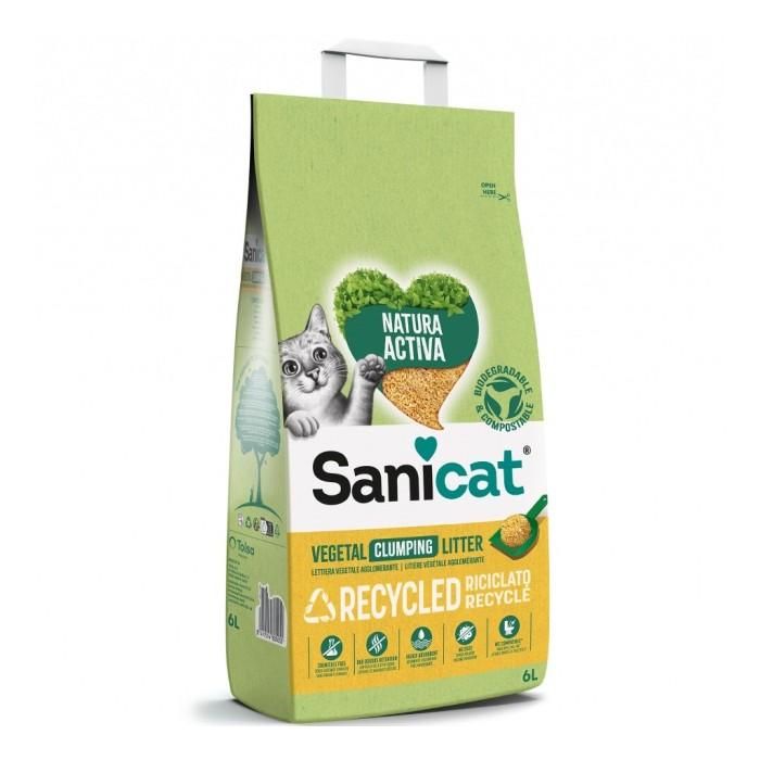 Sanicat Aglomerante de Maíz Reciclado 6L, Absorción 340%, Antibacteriano, Biodegradable 1 Sanicat Aglomerante de Maíz Reciclado 6L, Absorción 340%, Antibacteriano, Biodegradable 1