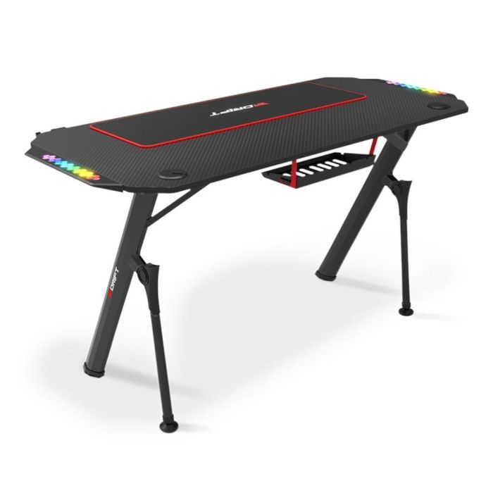 DRIFT DRDZ175RGB Escritorio Gaming Negro con Iluminación RGB y Alfombrilla 130x60x75 cm 1