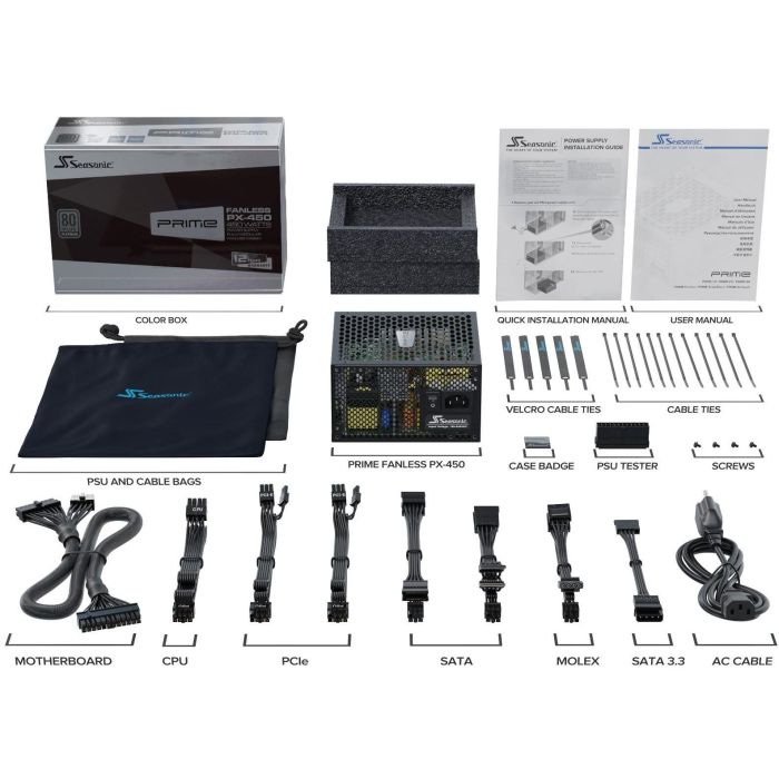 Seasonic PRIME Fanless PX-500 Fuente de Alimentación 500W 80 PLUS Platinum Modular para PC 8