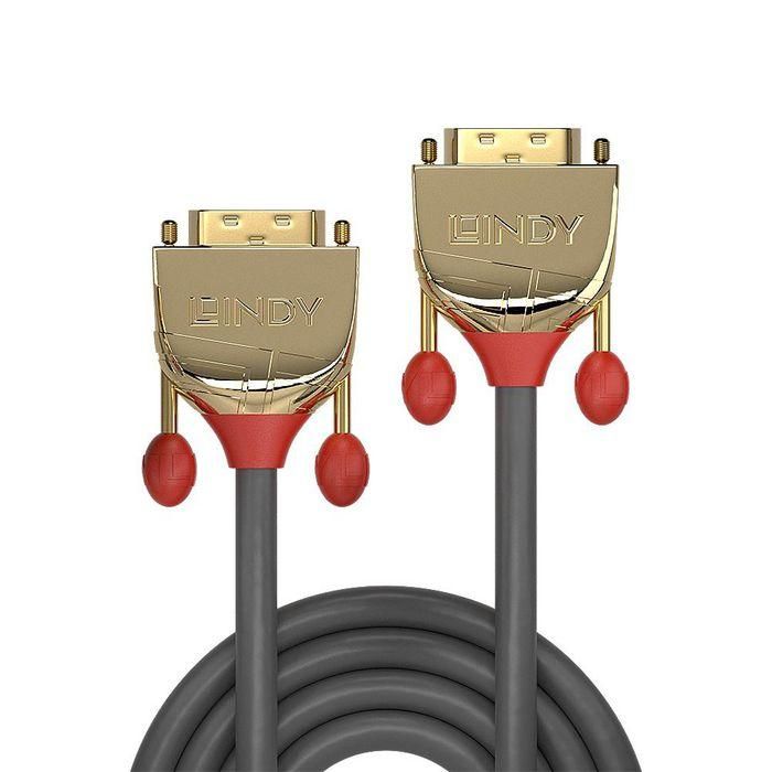 Lindy 0.5m DVI-D Dual Link Cable, Gold Line 1 Lindy 0.5m DVI-D Dual Link Cable, Gold Line 1