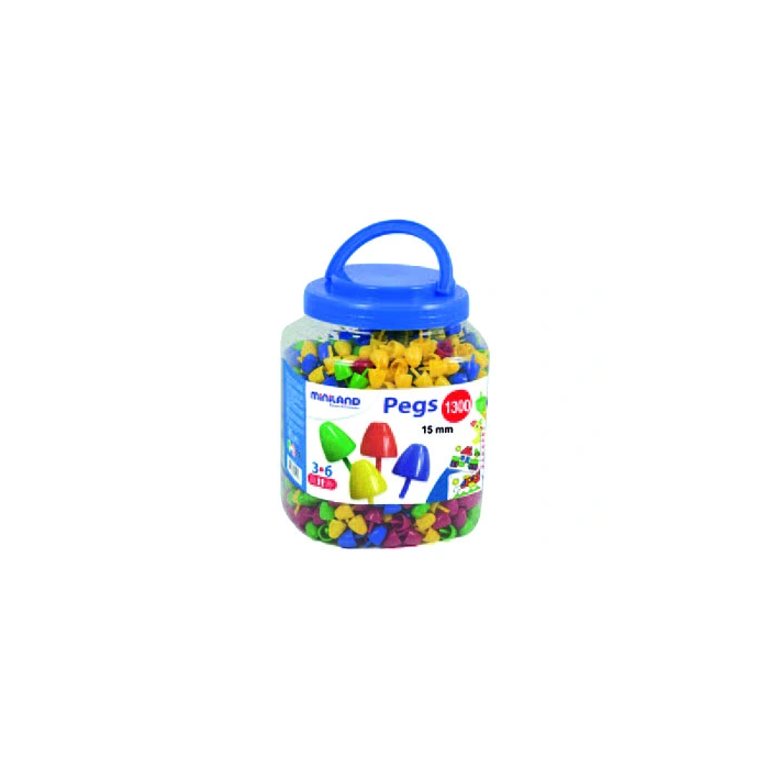 Miniland Juego Pegs Bote 1300 Piezas 15 mm 0 Miniland Juego Pegs Bote 1300 Piezas 15 mm 0