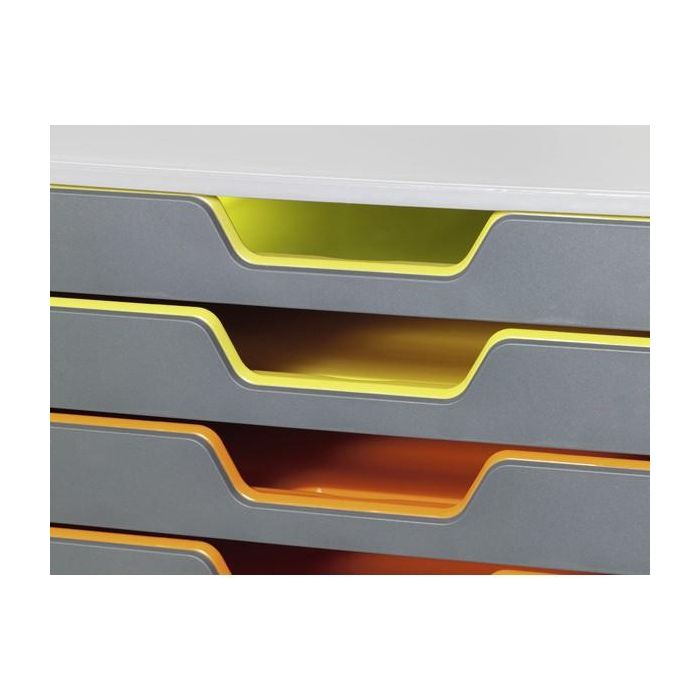 Durable Fichero de Sobremesa Varicolor 10 Cajones, Plástico Gris, Apilable, para Documentos DIN A4, 282x292x356 mm 2 Durable Fichero de Sobremesa Varicolor 10 Cajones, Plástico Gris, Apilable, para Documentos DIN A4, 282x292x356 mm 2