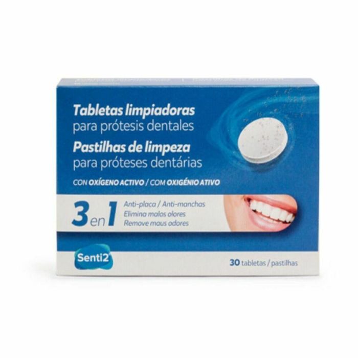 Senti2 Tabletas Limpiadoras Efervescentes para Prótesis Dentales, Ortodoncia Removible, Férulas | 99.9% Bacterias | 30 Unidades 0 Senti2 Tabletas Limpiadoras Efervescentes para Prótesis Dentales, Ortodoncia Removible, Férulas | 99.9% Bacterias | 30 Unidades 0