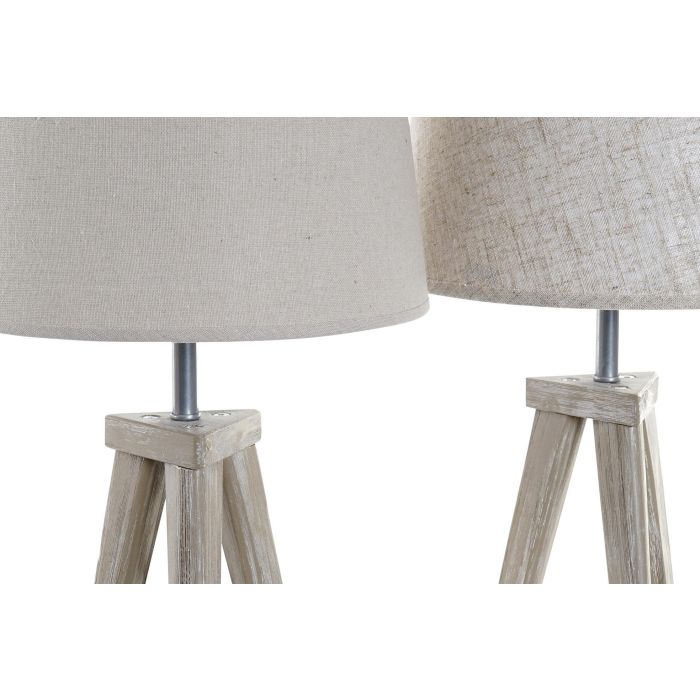 Lampara Sobremesa Sixties DKD Home Decor Beige Crema 30 x 57 x 30 cm (2 Unidades) 2