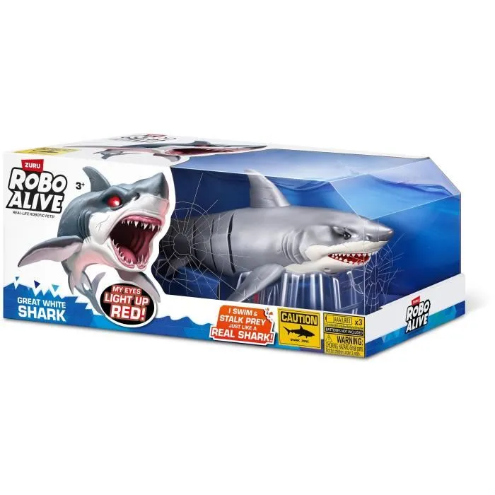 Zuru Robo Alive Shark Attack Tiburón Blanco Juguete Interactivo con Movimientos Realistas y Ojos Brillantes 1721839408360 3