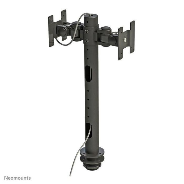 Neomounts Tilt/Turn/Rotate Dual Desk Mount (Grommet) For Two 10-27" Monitor Screens Back To Back, Height Adjustable - Black 4 Neomounts Tilt/Turn/Rotate Dual Desk Mount (Grommet) For Two 10-27" Monitor Screens Back To Back, Height Adjustable - Black 4