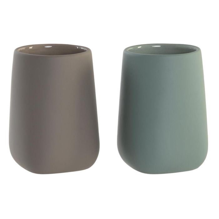 Vaso Urban DKD Home Decor Beige Verde Menta 8 x 11 x 8 cm (2 Unidades)