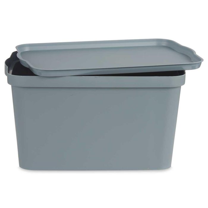 Caja Plastico Con Tapa 24L Gris Kipit 29X24CM (6 Unidades) 2 Caja Plastico Con Tapa 24L Gris Kipit 29X24CM (6 Unidades) 2