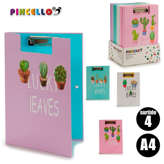 Carpeta Con Pinza Y Goma A4 Cactus Surtidos Pincello 2X32CM (36 Unidades) 3 Carpeta Con Pinza Y Goma A4 Cactus Surtidos Pincello 2X32CM (36 Unidades) 3