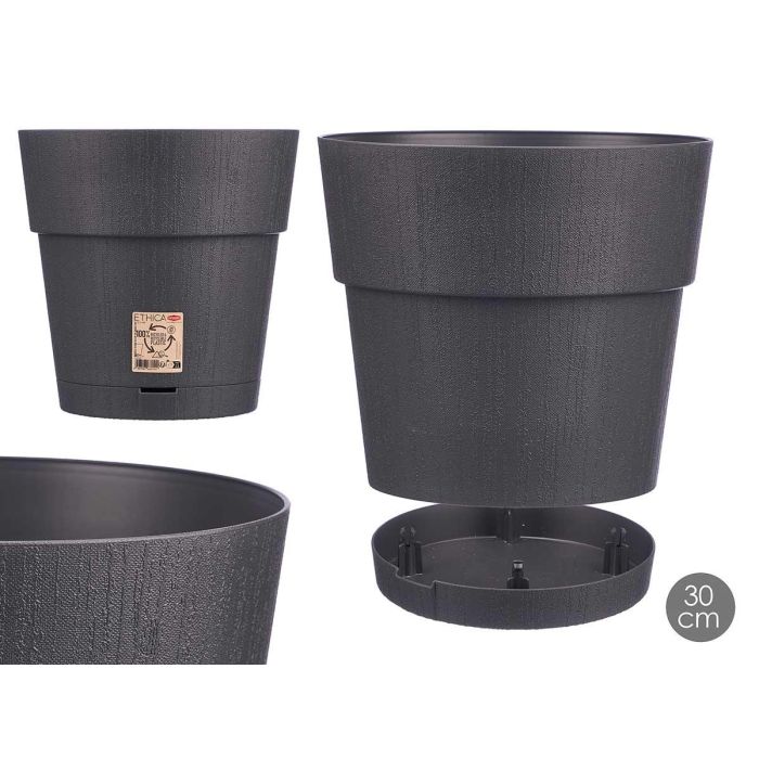 Maceta Plastico 30 Cm Ethica Antracita Stefanplast (6 Unidades) Maceta Plastico 30 Cm Ethica Antracita Stefanplast (6 Unidades)
